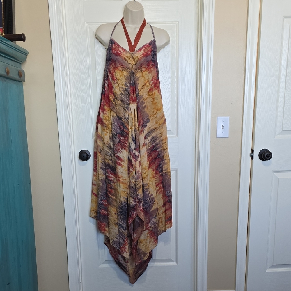 Multicolor Halter Maxi Dress